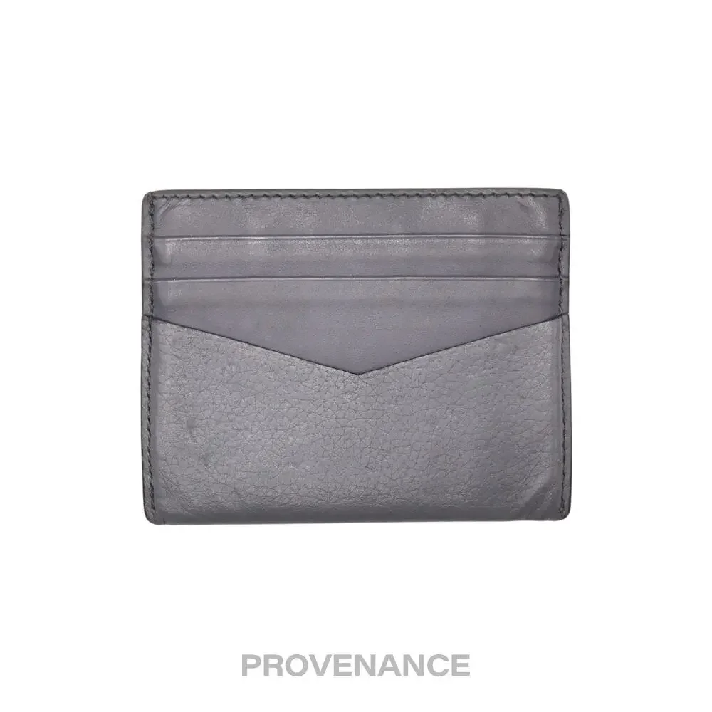 🔴 Givenchy Logo Card Holder Wallet - Grey Leather